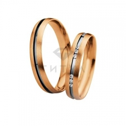 Т-27262 золотые парные обручальные кольца (ширина 4 мм.) (цена за пару)