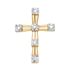Подвеска-крест из красного золота с бриллиантами