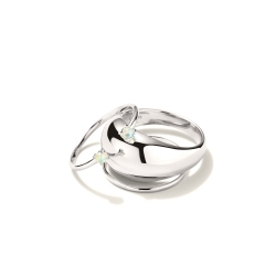 Женское кольцо из белого золота 585 пробы с опалом