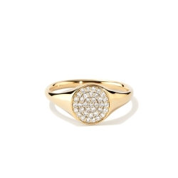 Женское кольцо из желтого золота с кругом из бриллиантов