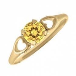 Детское кольцо  из желтого золота с цитрином