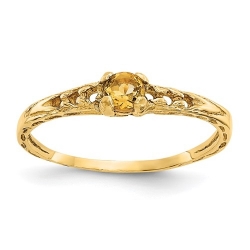Детское кольцо  из желтого золота с цитрином