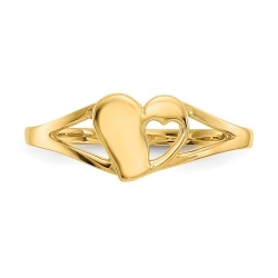 Детское кольцо "Сердце"  из желтого золота 