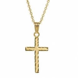 Крестик из желтого золота 