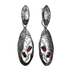 Серьги из серебра с гранатами