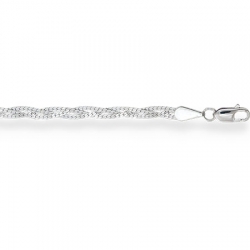 Серебряный браслет Париджина косичка из 3-х цепочек с алмазной гранью