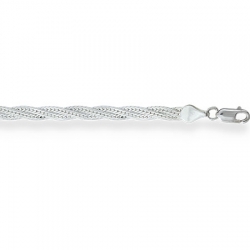 Серебряный браслет Монтреаль косичка из 3-х цепочек с алмазной гранью