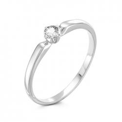 Серебряное помолвочное кольцо с фианитом