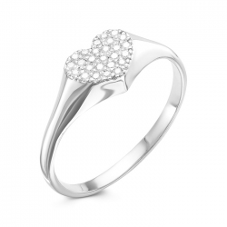 Серебряное помолвочное кольцо с фианитами