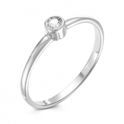 Серебряное помолвочное кольцо с фианитом