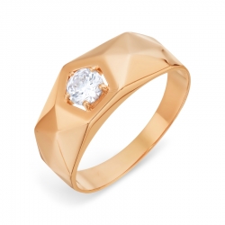 Т102048418 мужское золотое кольцо с фианитами