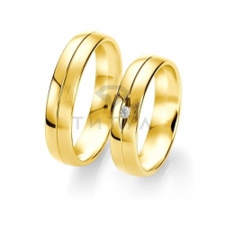 Т-27488 золотые парные обручальные кольца (ширина 5 мм.) (цена за пару)