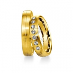 Т-28767 золотые парные обручальные кольца (ширина 5 мм.) (цена за пару)
