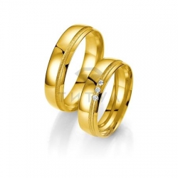 Т-27178 золотые парные обручальные кольца (ширина 5 мм.) (цена за пару)