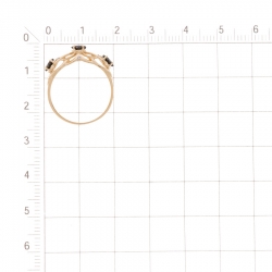 Т141018105 золотое кольцо с сапфирами и бриллиантами
