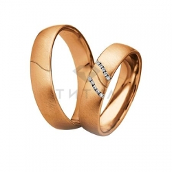 Т-27900 золотые парные обручальные кольца (ширина 5 мм.) (цена за пару)