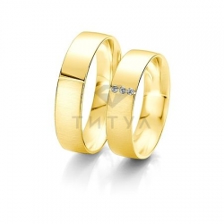 Т-28154 золотые парные обручальные кольца (ширина 5 мм.) (цена за пару)
