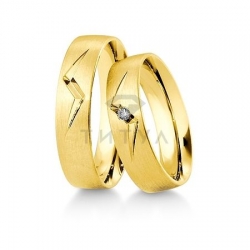 Т-27629 золотые парные обручальные кольца (ширина 5 мм.) (цена за пару)