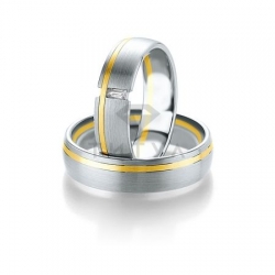 Т-28395 золотые парные обручальные кольца (ширина 6 мм.) (цена за пару)