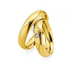 Т-28101 золотые парные обручальные кольца (ширина 5 мм.) (цена за пару)
