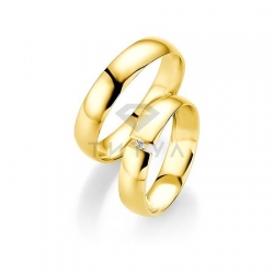 Т-27397 золотые парные обручальные кольца (ширина 5 мм.) (цена за пару)