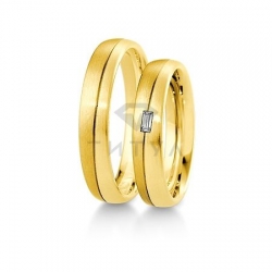 Т-28323 золотые парные обручальные кольца (ширина 4 мм.) (цена за пару)
