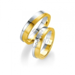 Т-28436 золотые парные обручальные кольца (ширина 5 мм.) (цена за пару)