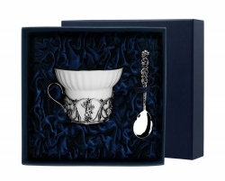 Набор чайная чашка "Ангел": ложка, чашка (Серебро 925)