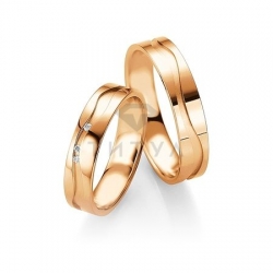 Т-27739 золотые парные обручальные кольца (ширина 5 мм.) (цена за пару)