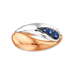 Т131018369 кольцо из комбинированного золота с сапфиром