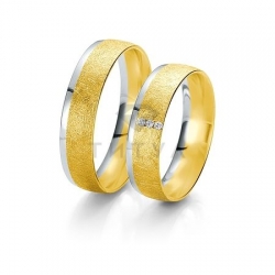 Т-27859 золотые парные обручальные кольца (ширина 5 мм.) (цена за пару)