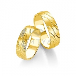 Т-28769 золотые парные обручальные кольца (ширина 6 мм.) (цена за пару)