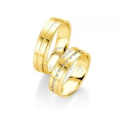 Т-28295 золотые парные обручальные кольца (ширина 6 мм.) (цена за пару)