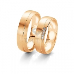 Т-27986 золотые парные обручальные кольца (ширина 6 мм.) (цена за пару)