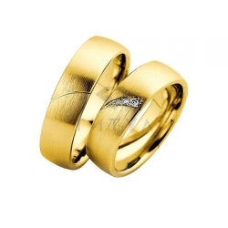 Т-28345 золотые парные обручальные кольца (ширина 6 мм.) (цена за пару)
