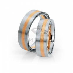 Т-28975 золотые парные обручальные кольца (ширина 7 мм.) (цена за пару)