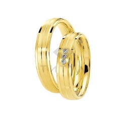 Т-27756 золотые парные обручальные кольца (ширина 5 мм.) (цена за пару)