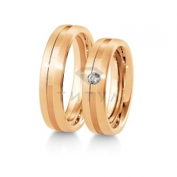 Т-28586 золотые парные обручальные кольца (ширина 5 мм.) (цена за пару)