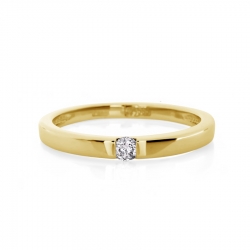 Т901011805 кольцо обручальное из желтого золота с бриллиантом