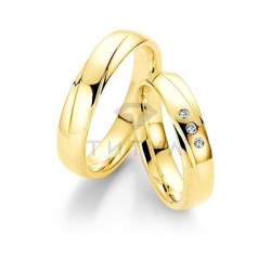 Т-27826 золотые парные обручальные кольца (ширина 5 мм.) (цена за пару)