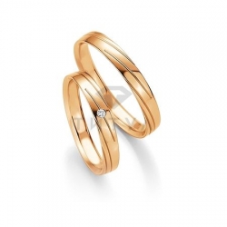 Т-27155 золотые парные обручальные кольца (ширина 3 мм.) (цена за пару)