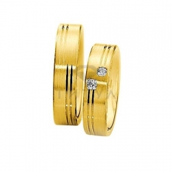 Т-28524 золотые парные обручальные кольца (ширина 5 мм.) (цена за пару)