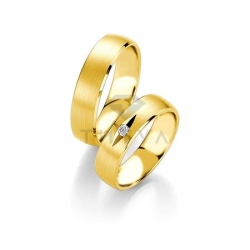 Т-28191 золотые парные обручальные кольца (ширина 6 мм.) (цена за пару)