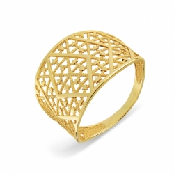 Кольцо Ажур из желтого золота
