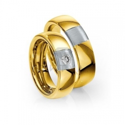 Т-28939 золотые парные обручальные кольца (ширина 6 мм.) (цена за пару)