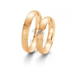 Т-27673 золотые парные обручальные кольца (ширина 4 мм.) (цена за пару)
