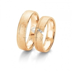 Т-28261 золотые парные обручальные кольца (ширина 5 мм.) (цена за пару)