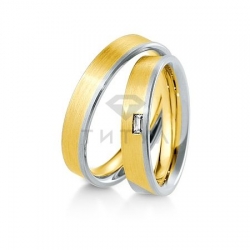 Т-28356 золотые парные обручальные кольца (ширина 4 мм.) (цена за пару)