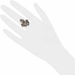 Кольцо из белого золота с раухтопазом и бриллиантом