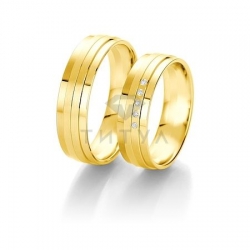 Т-27792 золотые парные обручальные кольца (ширина 6 мм.) (цена за пару)